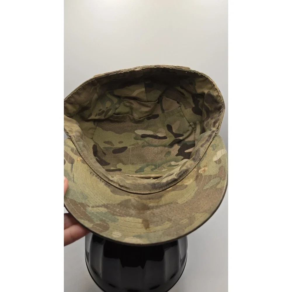 US Army OCP Camo Patrol Cap Hat Named Jacobs Spade Patch Military Field Worn